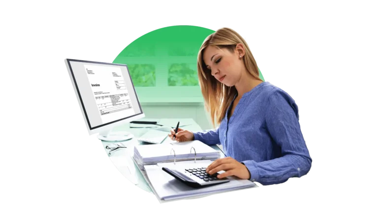 Woman reviewing financial records for IRS audit representation